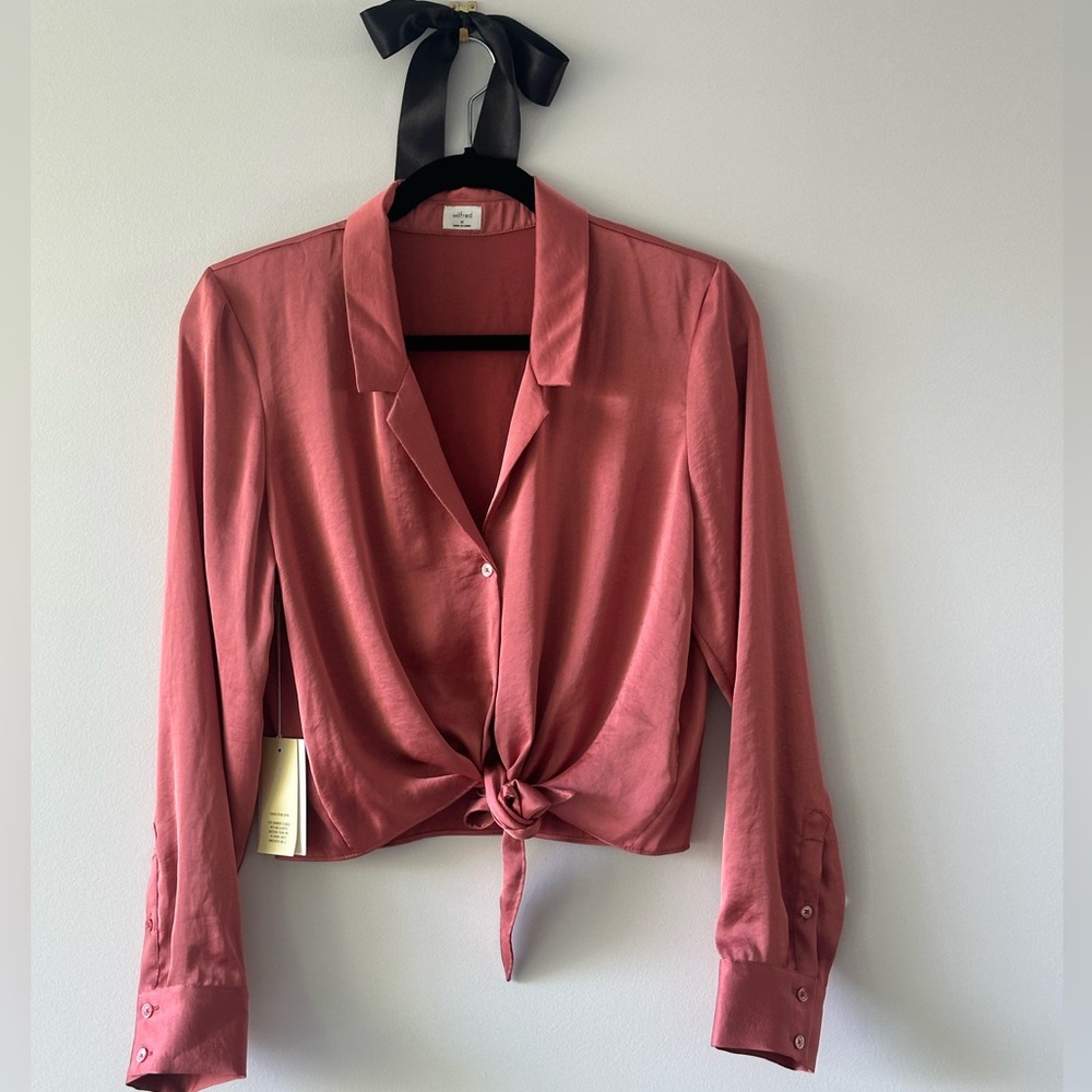 NWT Wilfred Tie-Front Blouse